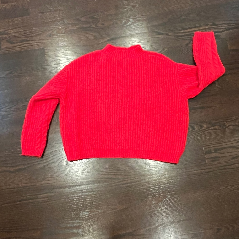Universal Thread Red Fuzzy Knit Pullover Mockneck… - image 8